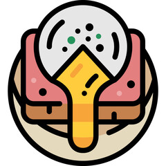 egg benedict filled outline icon