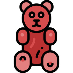 gummy bear filled outline icon