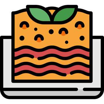 recommend clip art: lasagna filled outline icon