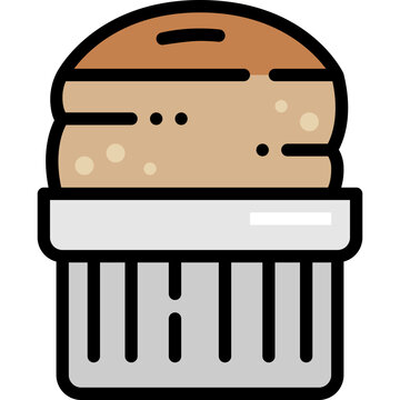 brown muffin in paper cup clip art preview