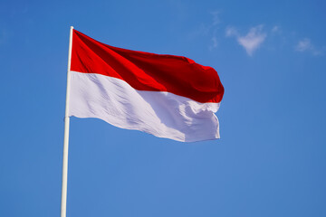 Fototapeta na wymiar Indonesia flag red and white.