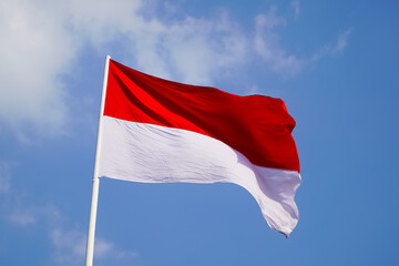 Fototapeta na wymiar Indonesia flag red and white.