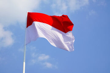 Naklejka na ściany i meble Indonesia flag red and white.