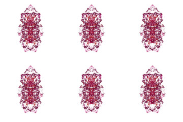 seamless pattern with red and pink vintage elements on white background
