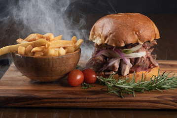 Pork Sandwich with french fries