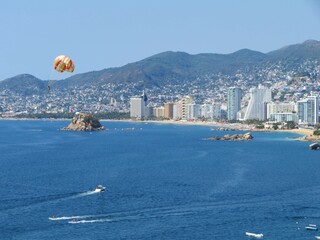 view from the beach, Acapulco bay, Mexico
