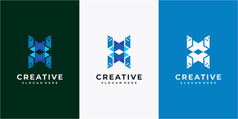 Obraz na płótnie Canvas Creative letter H logo design concept. modern letter H logo design icon