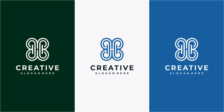 Elegant letter H and B logo design inspiration. Letter HB logo icon, BH logo, BHB logo