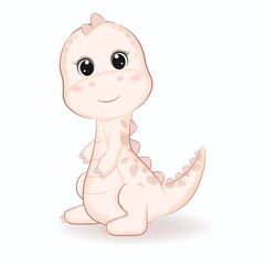 Cute Dinosaur cartoon illustration