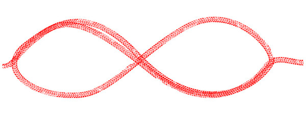 Tire tracks in infinity form. One line endless   .Car thread silhouette. Vector illustration.