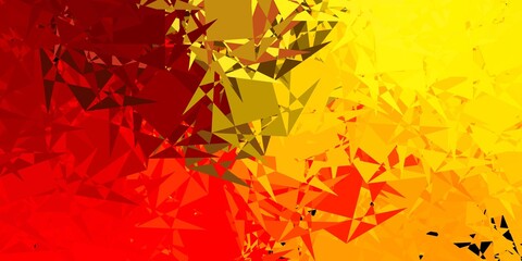 Dark Red, Yellow vector texture with random triangles.