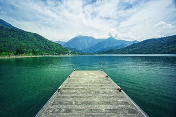 lake in the mountains Liyutan Reservoir
