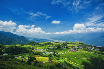 landscape with mountains and clouds