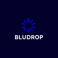 Negative Blue Drop simple logo design