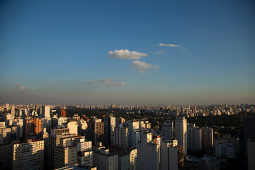 Vista da regi&atilde;o da Avenida Paulista em S&atilde;o Paulo - Brasil