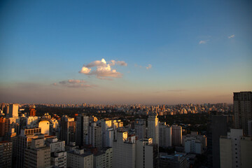 Vista da regi&atilde;o da Avenida Paulista em S&atilde;o Paulo - Brasil
