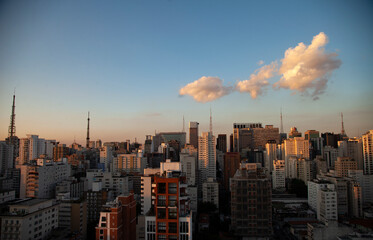 Vista da regi&atilde;o da Avenida Paulista em S&atilde;o Paulo - Brasil