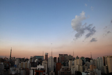 Vista da regi&atilde;o da Avenida Paulista em S&atilde;o Paulo - Brasil