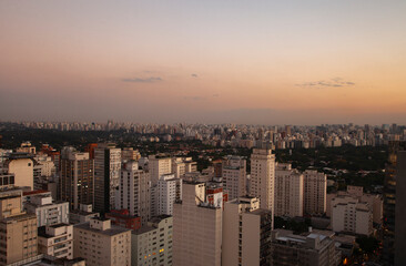 Vista da regi&atilde;o da Avenida Paulista em S&atilde;o Paulo - Brasil