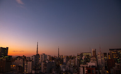 Vista da regi&atilde;o da Avenida Paulista em S&atilde;o Paulo - Brasil