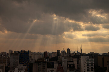 Vista da regi&atilde;o da Avenida Paulista em S&atilde;o Paulo - Brasil