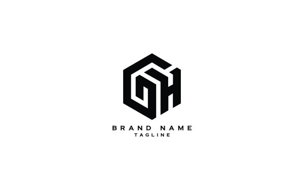 GH, HG, Abstract initial monogram letter alphabet logo design