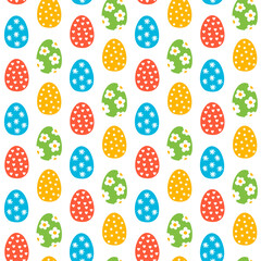 Easter eggs cute colorful seamless vector pattern. 