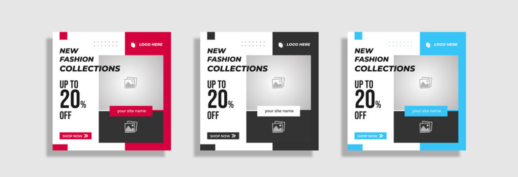 Fashion sale square social media post or banner template for new arrival promotion
