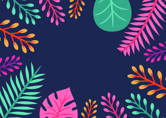 Fototapeta na wymiar Modern tropical leaves background design