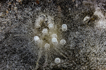 Ice bubbles in the lake