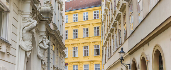 Panorama of baroque architecture in historic Vienna, Austria