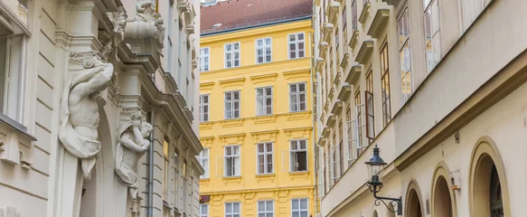 Zelfklevend Fotobehang Wenen Panorama van barokke architectuur in historisch Wenen, Austria