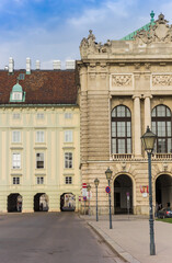 Fototapeta na wymiar Historic buildings on the Heldenplatz square in Vienna, Austria