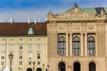 Historic buildings on the Heldenplatz square in Vienna, Austria