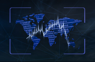 chart of financials on platter down fall and crash