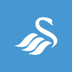 Obraz na płótnie Canvas Swan logo design illustration. Swan logo vector template