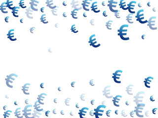 Euro blue symbols scatter currency vector