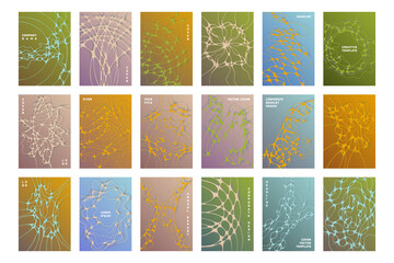 Biomedical brochure cover templates vector set.