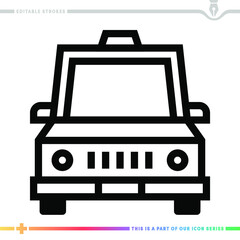 Line icon for taxi driver illustrations with editable strokes. This vector graphic has customizable stroke width.