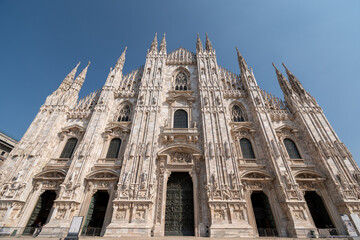 Fototapeta premium Milan, Italy. September 11, 2021. Milan Cathedral (Duomo di Milano), in Italy
