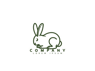 Funny rabbit icon. Linear drawing style logo, emblem bunny. Home pet happy hare. vector illustration