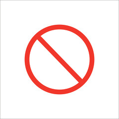 International prohibition sign, No, stop prohibited icon symbol. vector illustration