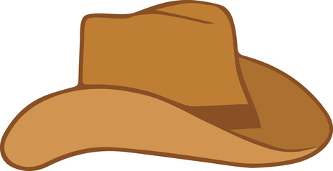 Cowboy hat icon is brown. Linear vector icon in flat style.