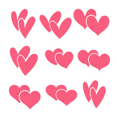 いろんなハートのベクター素材セット 2