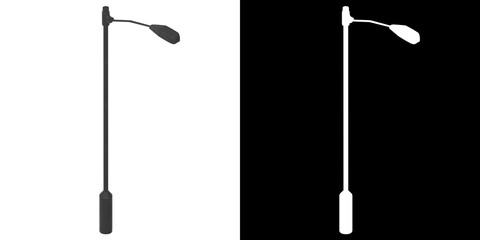 3D rendering illustration of a single street lamp
