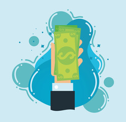 hand with bill dollar