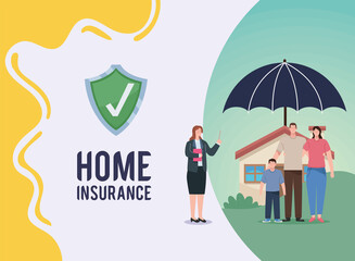 home insurance lettering with family