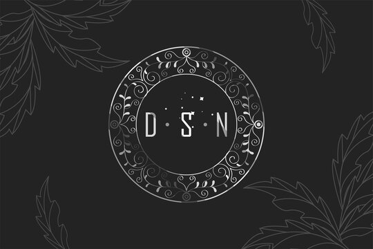 silver monogram with letters