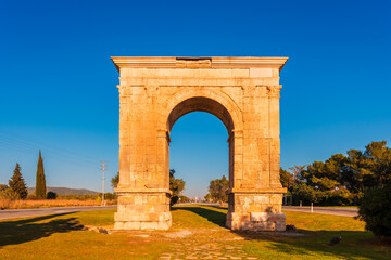 Fototapeta na wymiar Arc de Bera Triumphal Arch in Catalonia Spain
