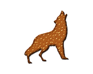 German Shepherd wolf symbol Cookies chocolate icon logo illustration